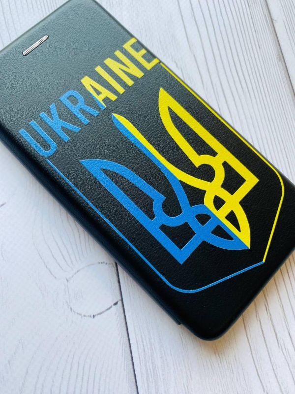 Чохол-книжка з малюнком для Samsung Galaxy A02/A022 (2021) Чорний :: Тризуб (патріотичний принт 254)
