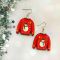Сережки новорічні Светр червоний (основа американський горіх)