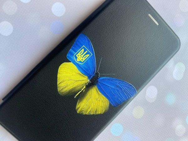 Чохол-книжка з малюнком для Samsung Galaxy M33 5G Чорний :: Метелик Україна (принт 255)