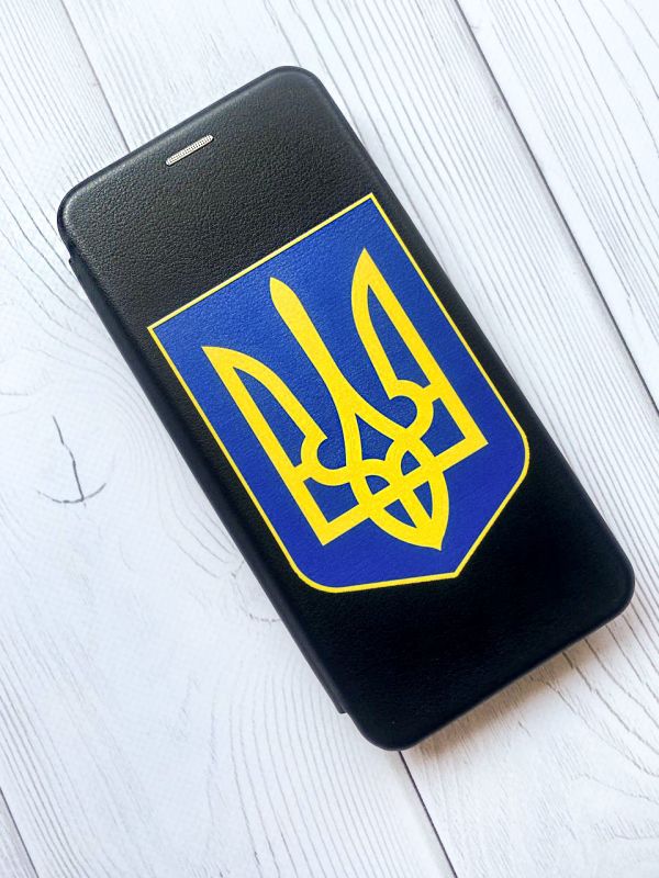 Чохол-книжка з малюнком для iPhone 7, 8 Чорний :: Тризуб Україна (принт 256)