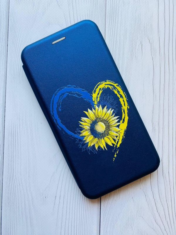 Чохол-книжка з малюнком для Samsung Galaxy A10 (2019) A105 Синій :: Серце з соняхом (принт 260)