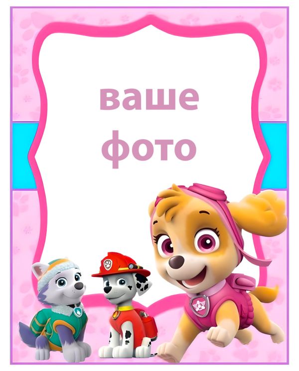 Нічник-подарунок з дитячою фотографією в рамці Щенячий патруль Скай + пульт ДУ (принт 002)