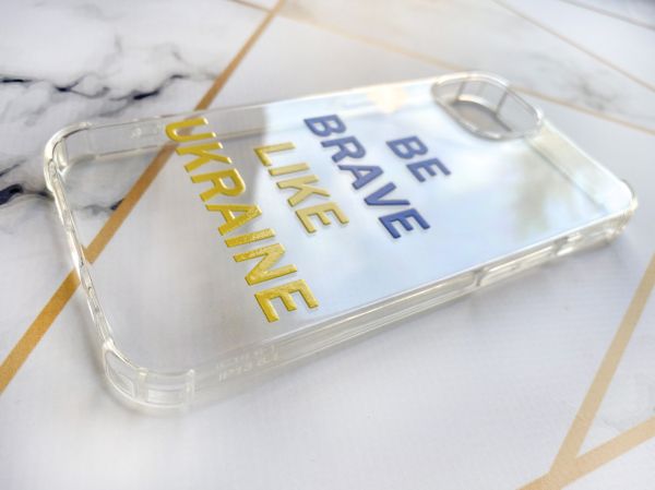 Чохол з потовщеними кутами для Apple iPhone 13 з об'ємним друком "Сміливість" принт 5