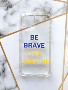 Чохол з потовщеними кутами для Apple iPhone 13 з об'ємним друком "Сміливість" принт 5