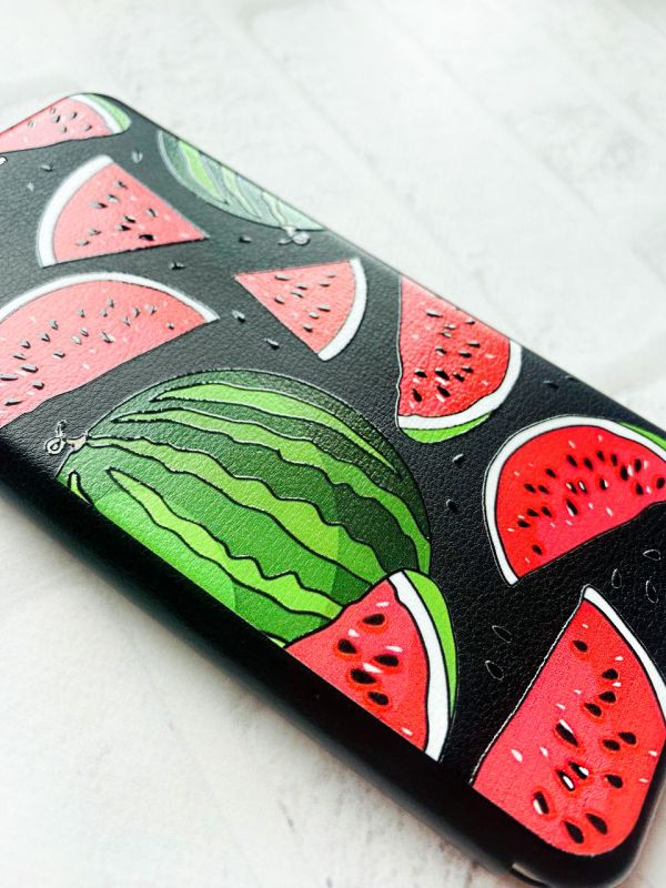 Чохол-книжка з малюнком для Samsung Galaxy A50 (2019) A505/A30s Чорний :: Кавуни (принт 341)
