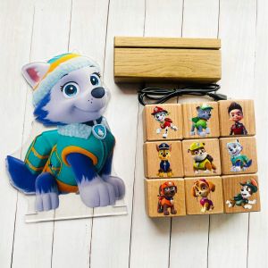 Дитячий набір Щенячий патруль. Еверест (нічник + дерев'яні кубики)