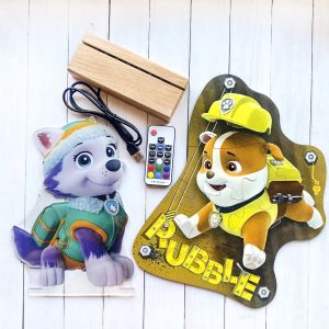 Подарунковий набір Еверест і Кріпиш Щенячий патруль (нічник + дерев'яні пазли)