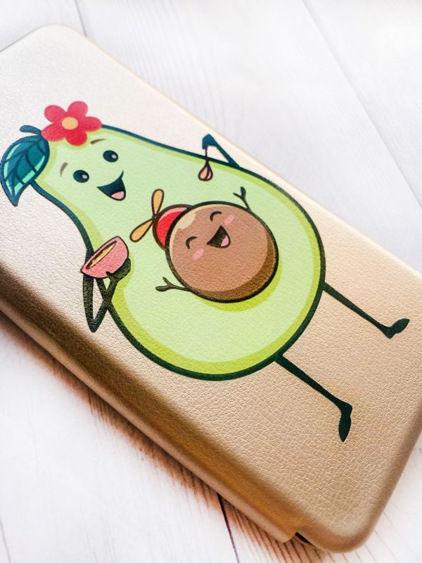 Чохол-книжка з малюнком для Samsung Galaxy A14 5G Золотий :: Малюк Авокадо (принт 309)