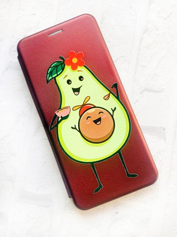Чохол-книжка з малюнком на Samsung Galaxy M30s / М21 Бордовий :: Малюк Авокадо (принт 309)