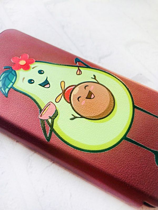 Чохол-книжка з малюнком на Samsung Galaxy M30s / М21 Бордовий :: Малюк Авокадо (принт 309)