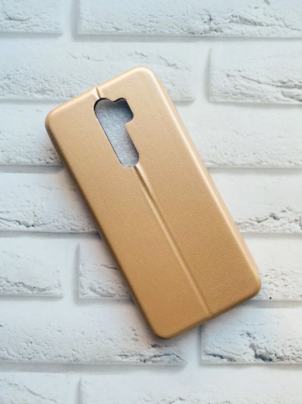 Чохол-книжка з малюнком для Xiaomi Redmi Note 8 Pro Золотий :: Рожеві квіти (принт 287)