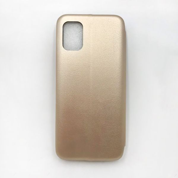 Чохол-книжка з малюнком для Samsung Galaxy A51 (A515) Золотий :: Рожеві квіти (принт 287)