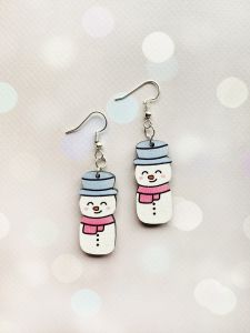 Сережки з дерева Сніговик маленький