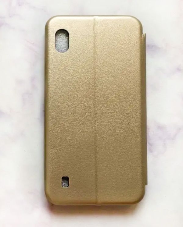 Чохол-книжка з малюнком для Samsung Galaxy А10 (2019)/ А105  Золотой :: Котик і сакура (принт 283)