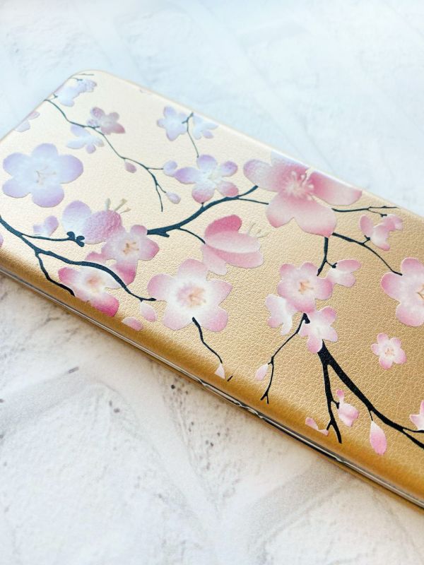 Чохол-книжка з малюнком для Xiaomi Redmi 9А Золотий :: Квітуча сакура (принт 282)