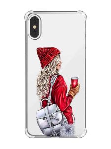 Чохол з потовщеними кутами на iPhone X/Xs :: Дівчина з рюкзаком (принт 9)