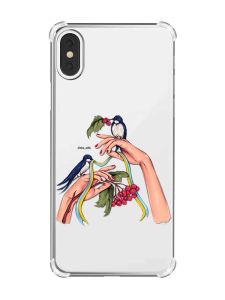 Чохол з потовщеними кутами на iPhone X/Xs :: Ластівки (принт 15)
