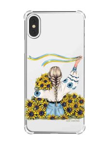 Чохол з потовщеними кутами на iPhone X/Xs :: Дівчина зі стрічкою (принт 25)