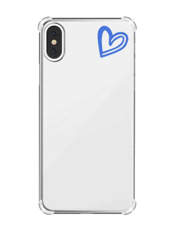 Чохол з потовщеними кутами на iPhone X/Xs :: Сердечко синє (принт 48)