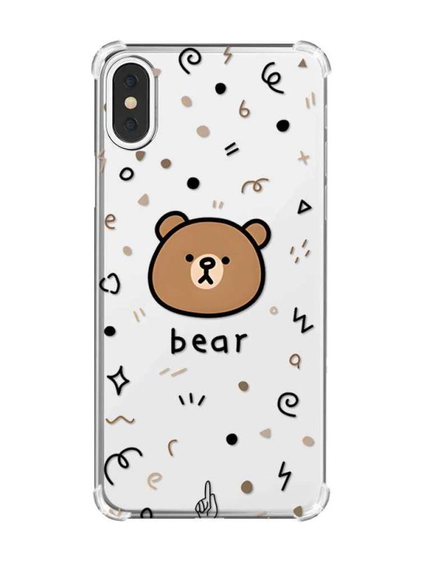 Чохол з потовщеними кутами на iPhone X/Xs :: Ведмедик (принт 76)