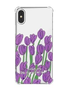 Чохол з потовщеними кутами на iPhone X/Xs :: Тюльпани (принт 265)