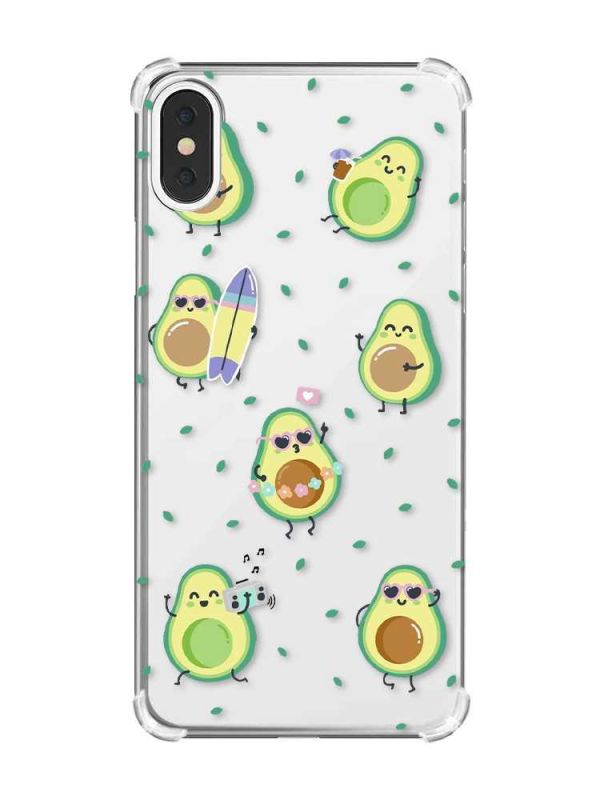 Чохол з потовщеними кутами на iPhone X/Xs :: Авокадо на відпочинку (принт 302)