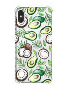 Чохол з потовщеними кутами на iPhone X/Xs :: Авокадо і кокос (принт 303)