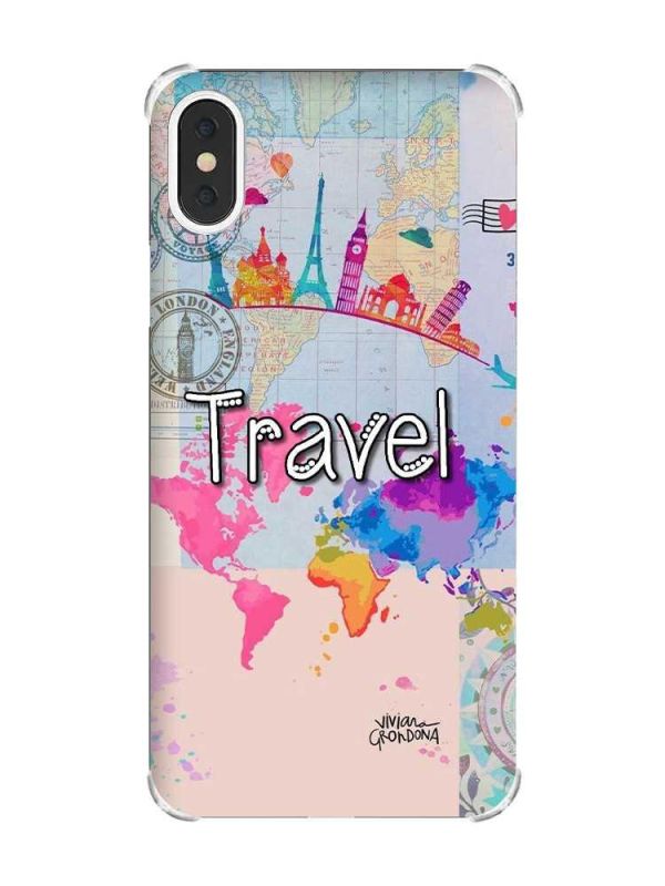 Чохол з потовщеними кутами на iPhone X/Xs :: Подорож. Travel (принт 321)