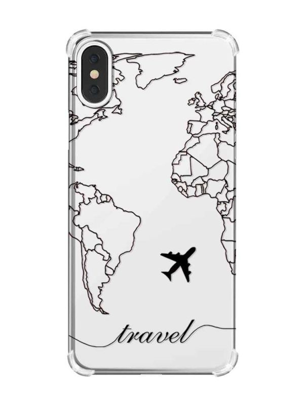 Чохол з потовщеними кутами на iPhone X/Xs :: Карта. Контур (принт 330)