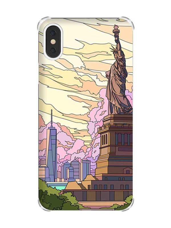 Чохол з потовщеними кутами на iPhone X/Xs :: Статуя Свободи (принт 331)