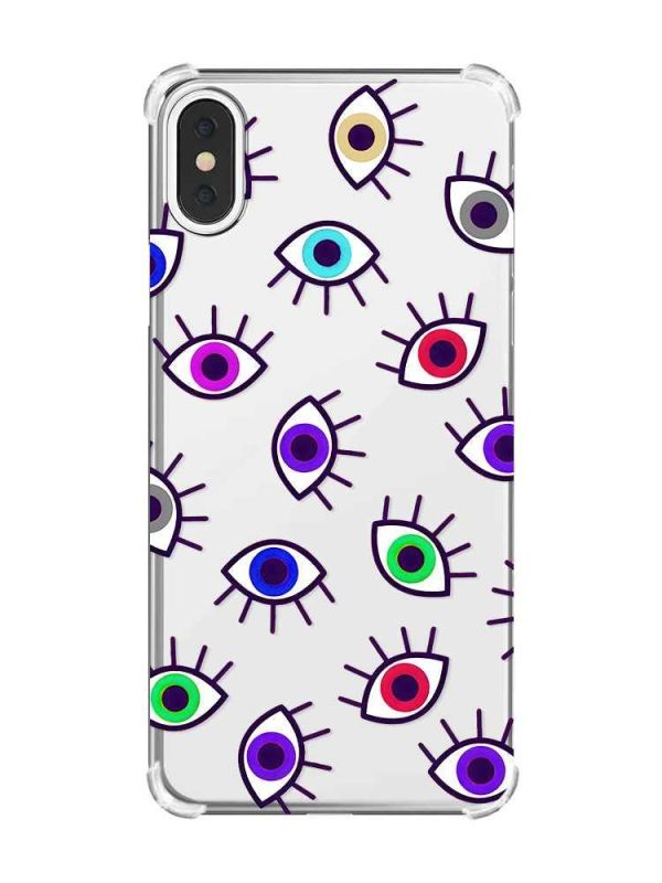 Чохол з потовщеними кутами на iPhone X/Xs :: Різнокольорові очі (принт 336)