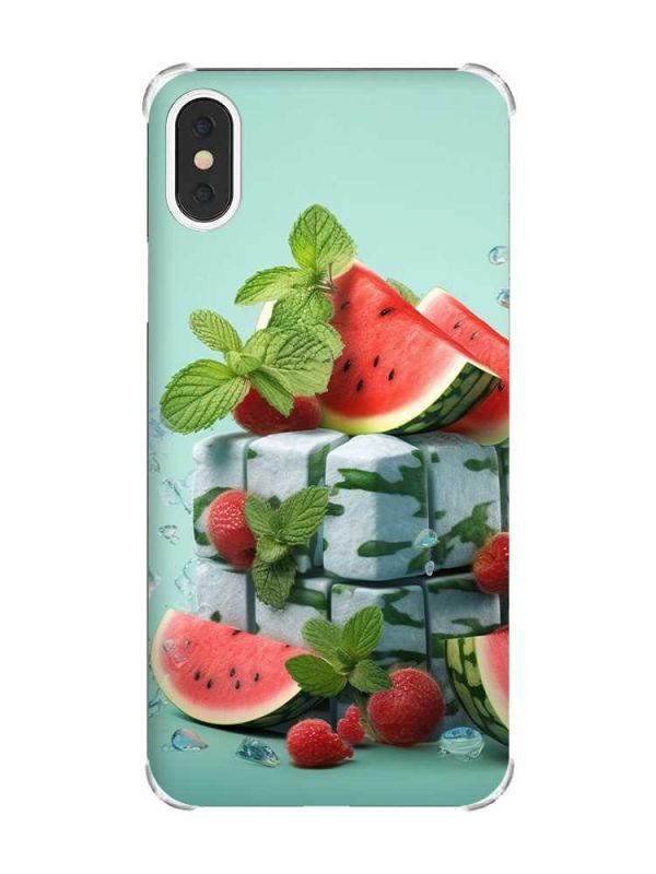 Чохол з потовщеними кутами на iPhone X/Xs :: Кавунова свіжість (принт 338)