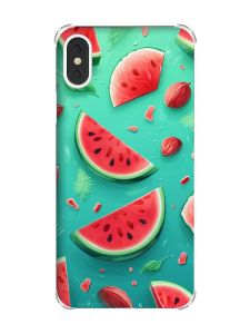 Чохол з потовщеними кутами на iPhone X/Xs :: Скибки кавуна (принт 340)