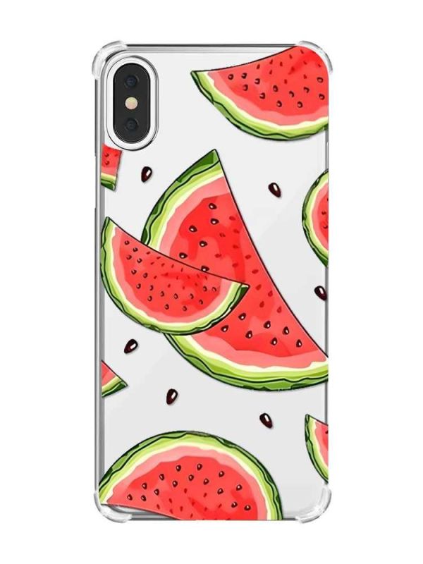Чохол з потовщеними кутами на iPhone X/Xs :: Скибки кавуна (принт 342)