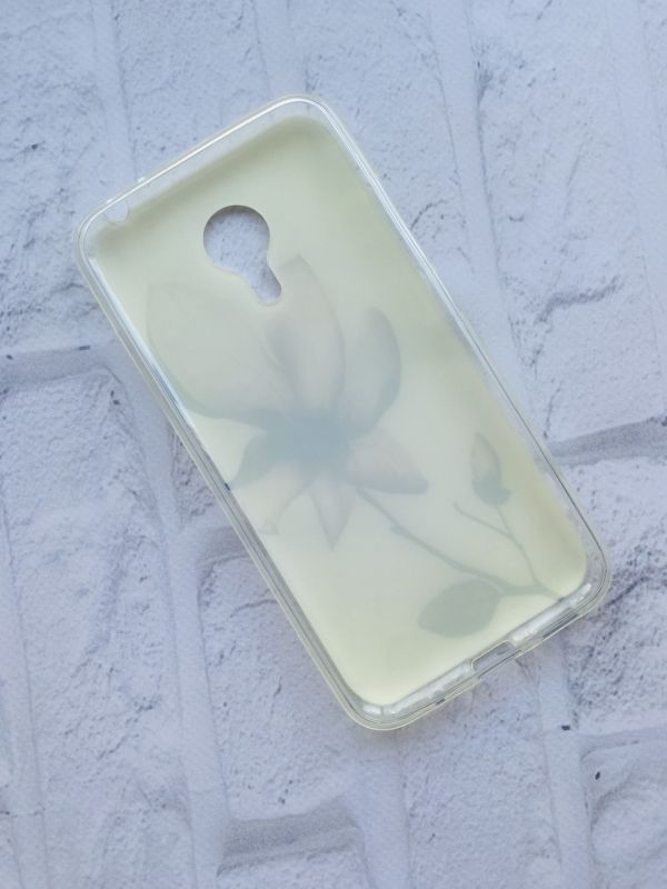 Силіконовий чохол із малюнком для Meizu MX 5 Квітка рожевий