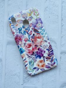 Силіконовий матовий чохол із малюнком для Samsung M20 Польові квіти на білому.