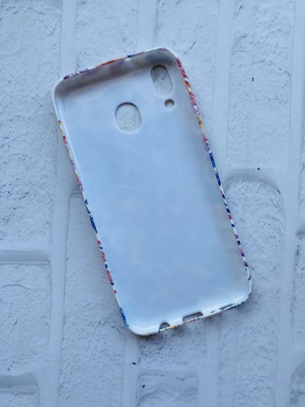 Силіконовий матовий чохол із малюнком для Samsung M20 Польові квіти на білому.
