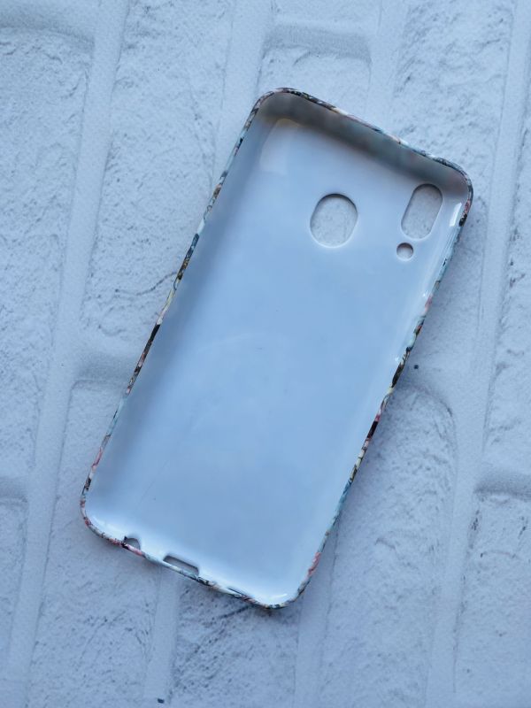 Силіконовий матовий чохол із малюнком для Samsung M20 Дрібні квіти на блакитному