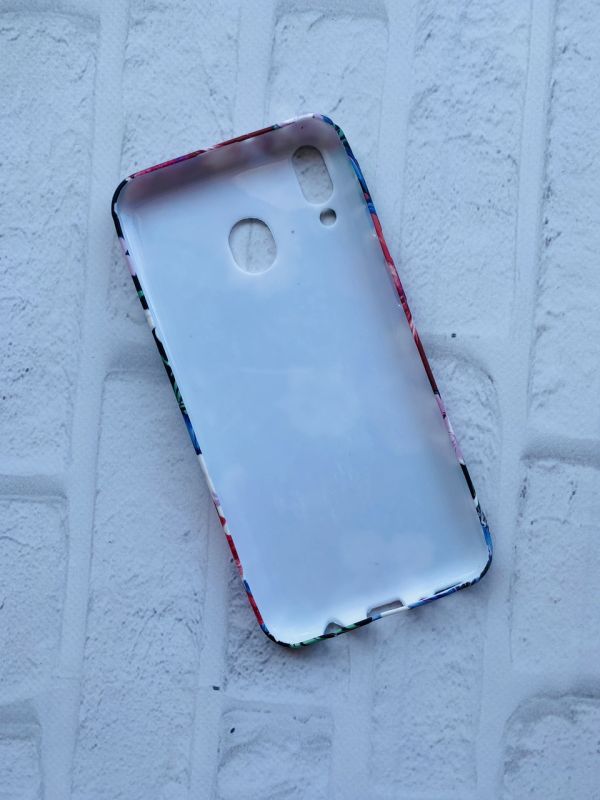 Силіконовий матовий чохол із малюнком для Samsung M20 Червоні лілії на чорному
