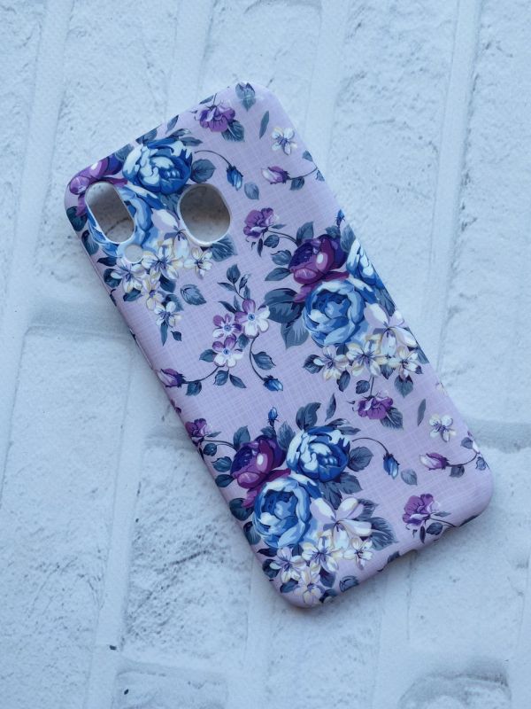 Силіконовий матовий чохол із малюнком для Samsung M20 Дрібні квіти на бузковому