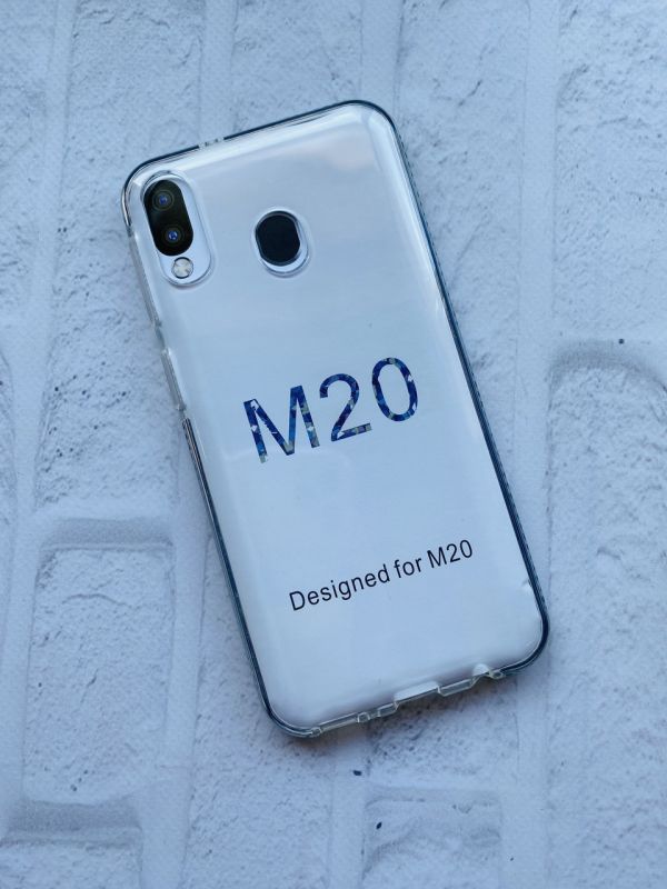 Силіконовий прозорий чохол із бампером для Samsung M20 Чорний