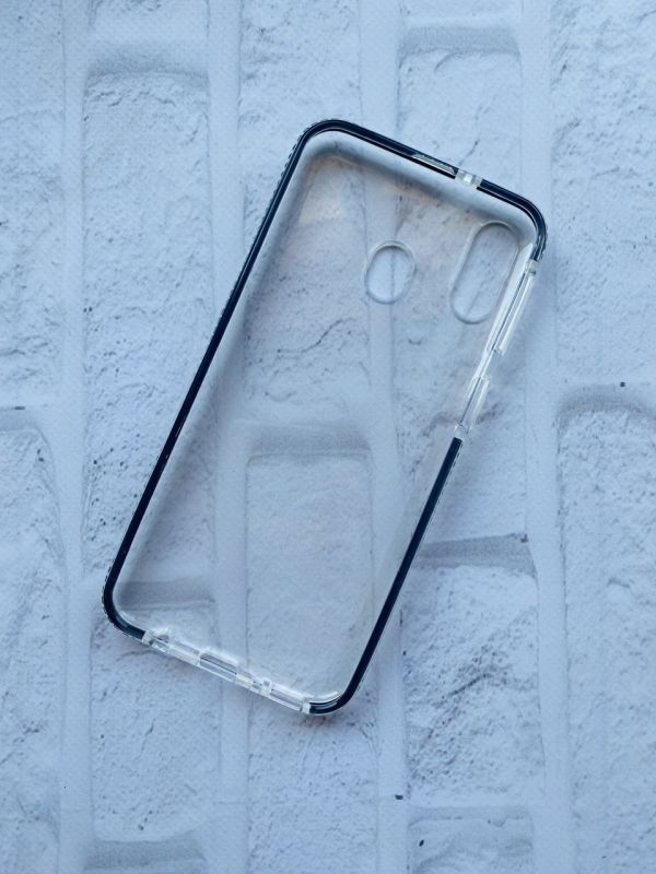 Силіконовий прозорий чохол із бампером для Samsung M20 Чорний
