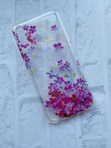 Силіконовий прозорий чохол із малюнком для Samsung M20 Квіти сакури