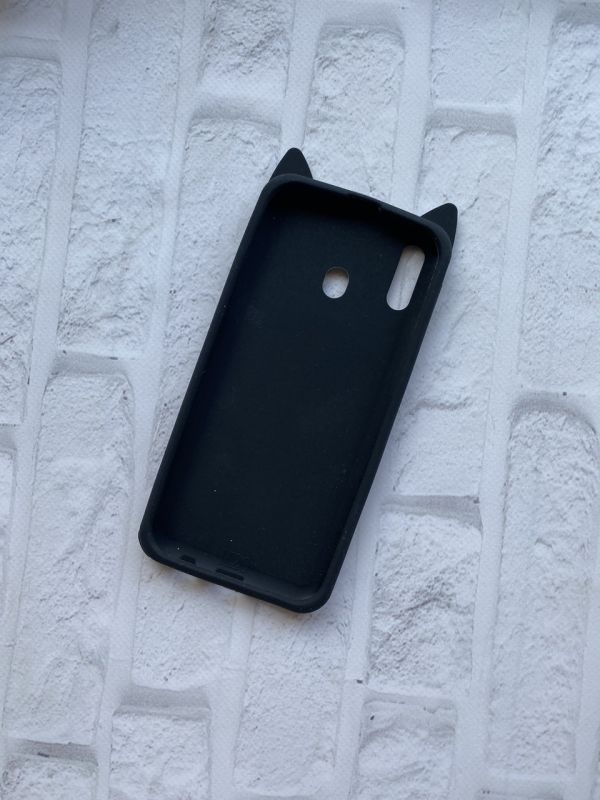 Силіконовий чохол для Samsung Galaxy M20 Кіт з вусами чорний