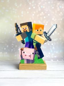 Дитячий нічник Стів і Алекс із Майнкрафт Minecraft