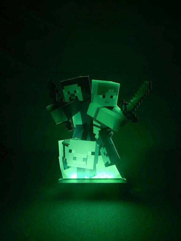 Дитячий нічник Стів і Алекс із Майнкрафт Minecraft