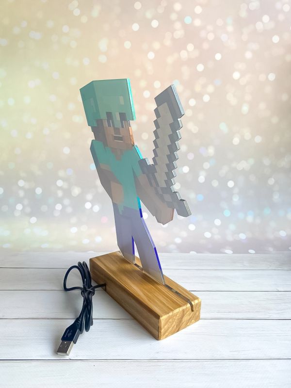 Дитячий нічник Стів із Майнкрафт Minecraft