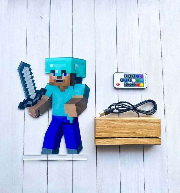 Дитячий нічник Стів із Майнкрафт Minecraft