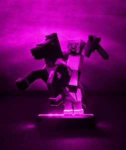 Нічник Стів на коні Майнкрафт з регулюванням світла через пульт ДУ