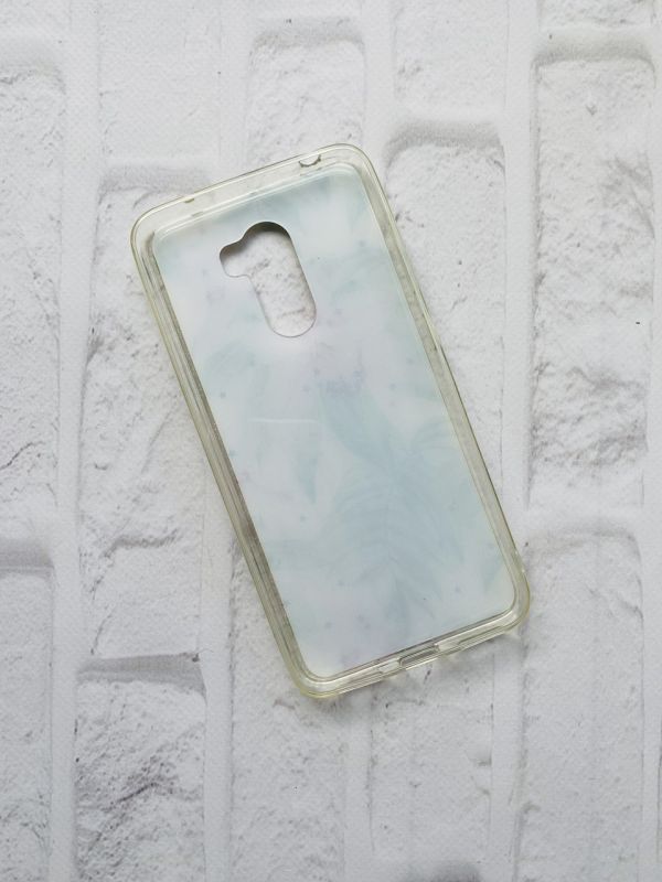 Силіконовий з малюнком та блискітками чохол для Xiaomi Poco F1 Зелені листки